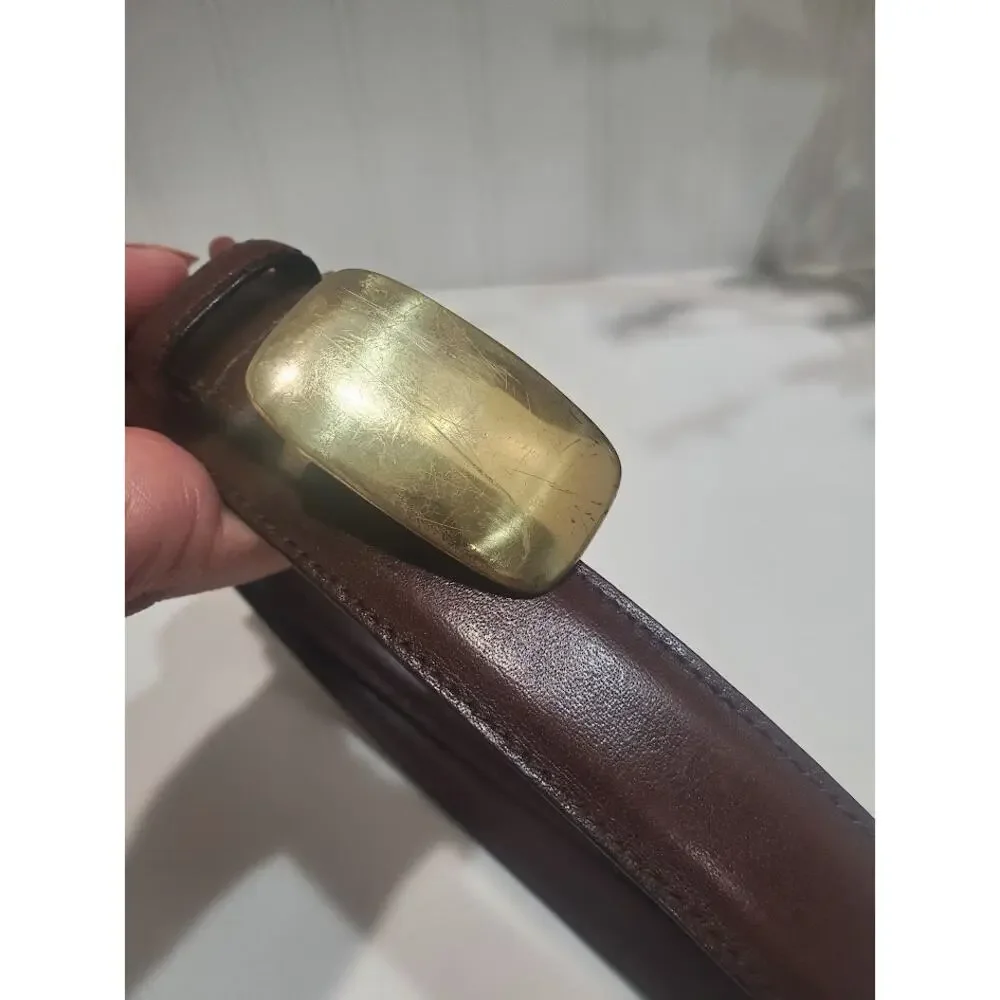 Vintage Dooney & Bourke Brass and Leather Belt Size 34/35